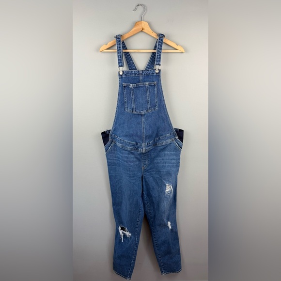 Old West Pants - Old Navy Blue Denim Maternity Overalls